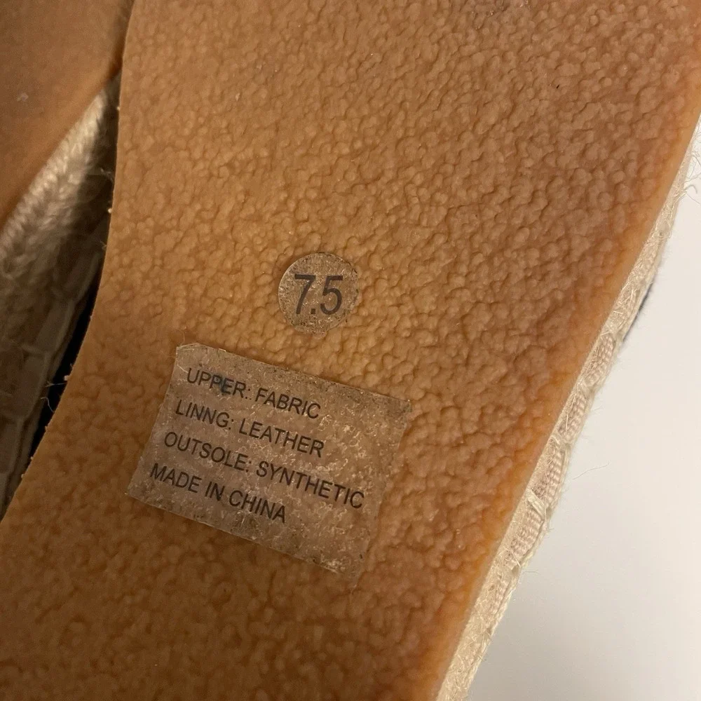 J Jill Espadrilles Size 7.5 Navy‎ Canvas Leather Lined Slip On